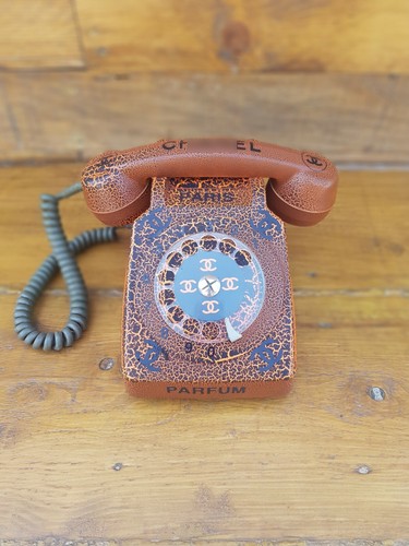 Téléphone vintage orange - orange, et