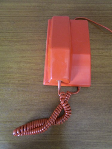 Téléphone orange cadran - orange, à